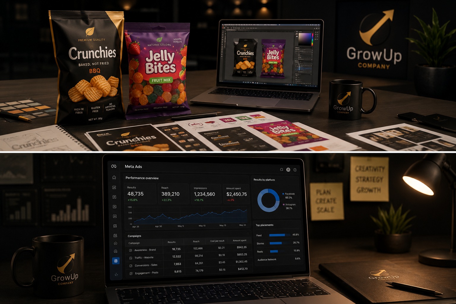 Dashboard de campañas de Meta Ads