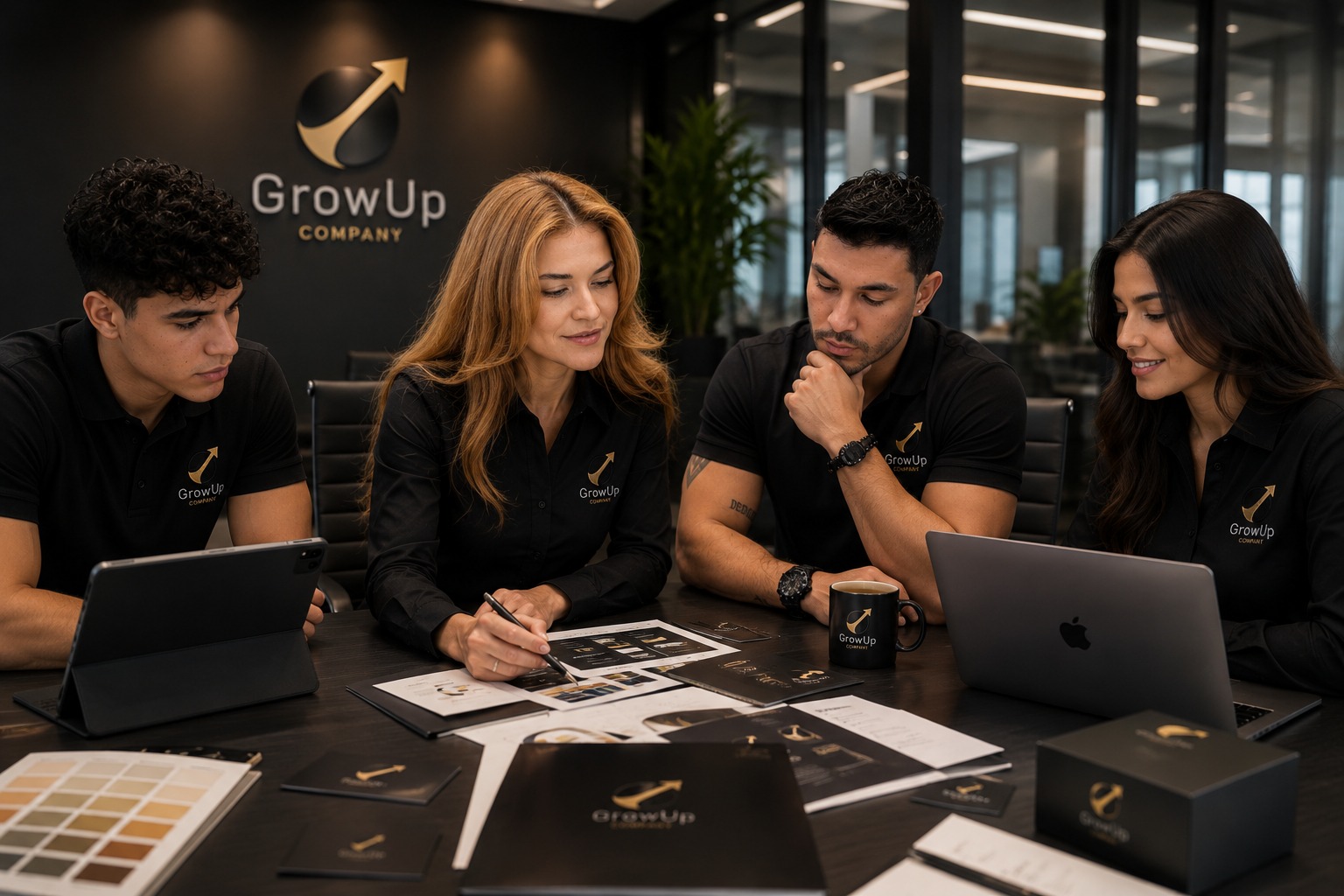 El equipo en la sala de juntas